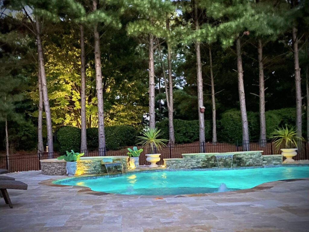 Serene pool surrounded by trees